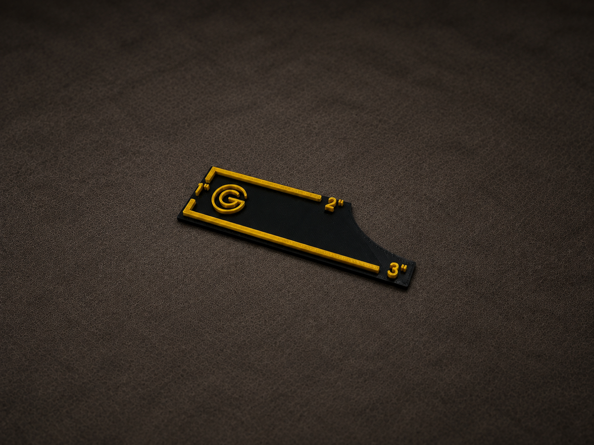 Gambit Gaming wargaming multi tool with 1 inch, 2 inch and 3 inch measuring markers